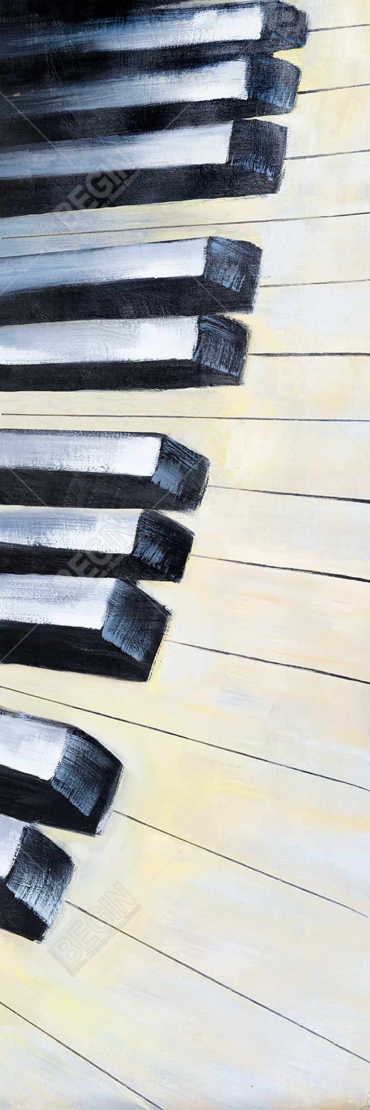 Toile encadrée moderne représentant un piano en gros plan – Décoration d'intérieur élégante