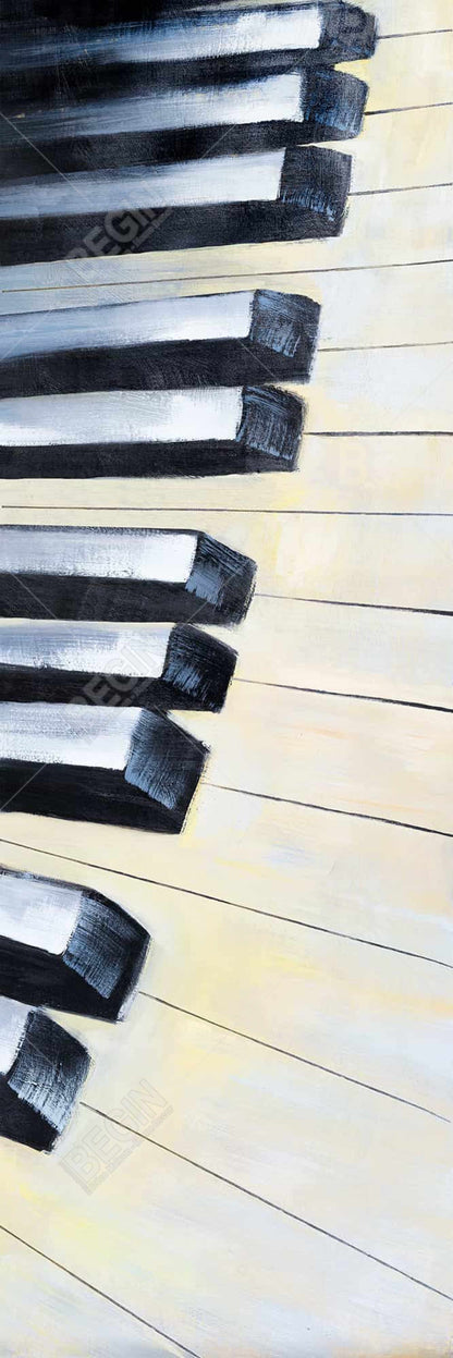 Toile encadrée moderne représentant un piano en gros plan – Décoration d'intérieur élégante
