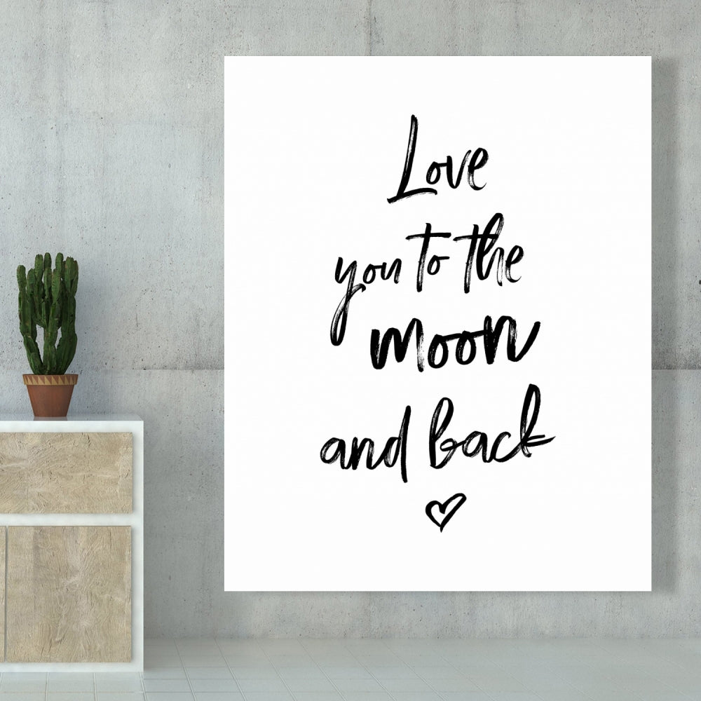 Love You to the Moon and Back Canvas | Romantic Home Decor