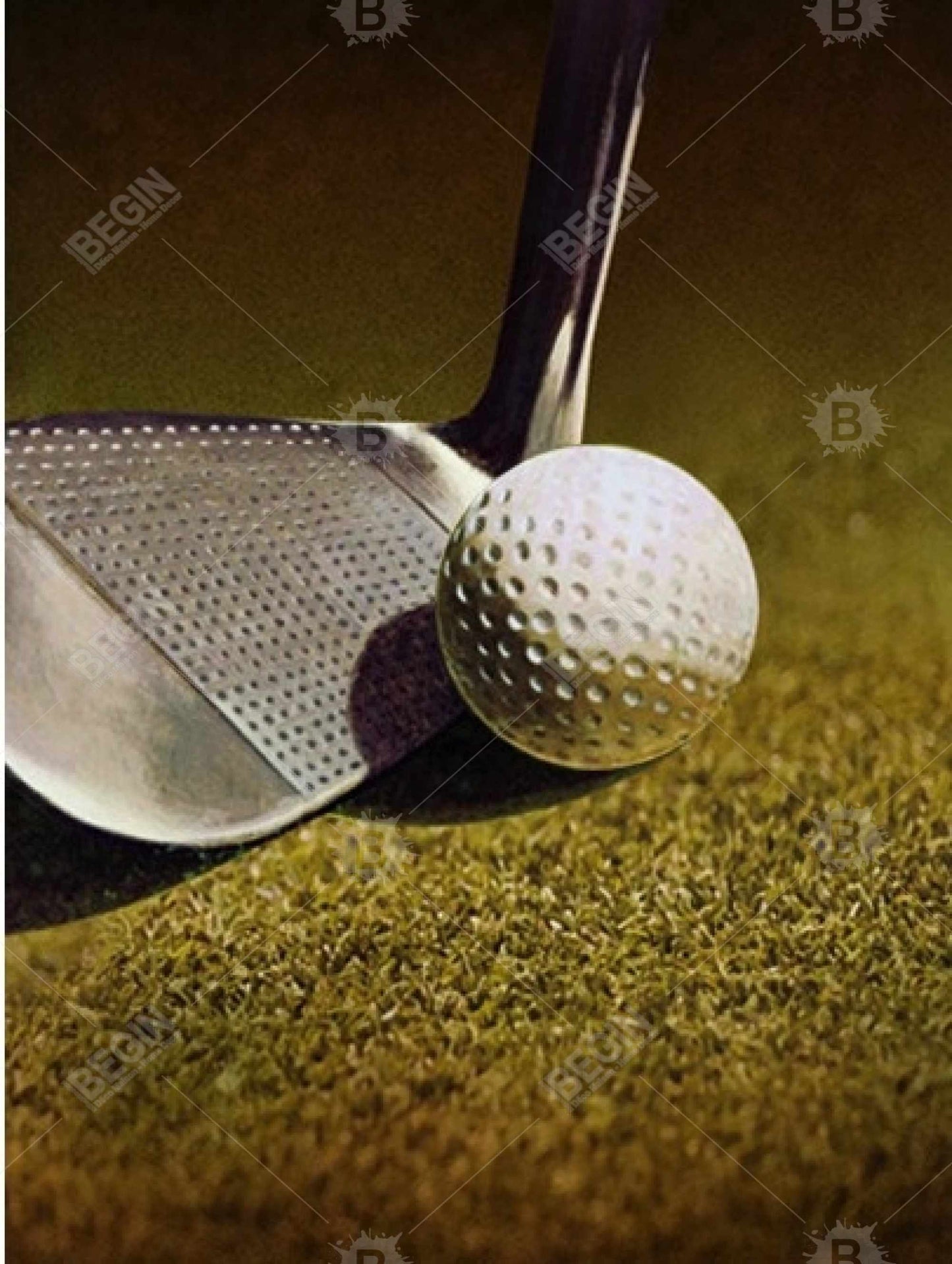 Golf Closeup Canvas - Man Cave Decor | White Hobbies Art