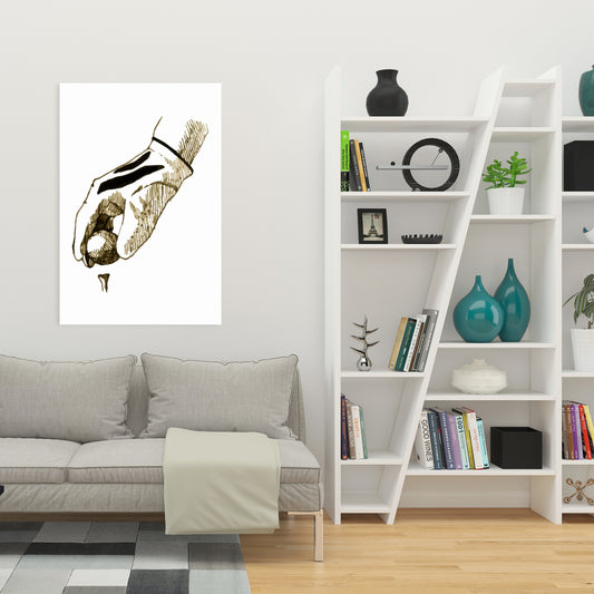 Décoration murale « Man Cave » | Illustration sur toile représentant un gant de golf marron