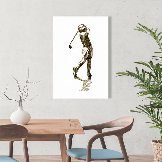 Illustration de golfeur sur toile | Décoration d'intérieur