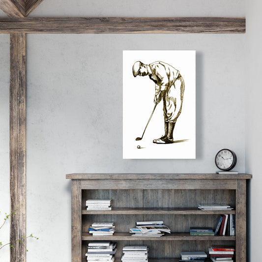 Toile « Golfeur concentré » | Décoration pour homme | Loisirs créatifs