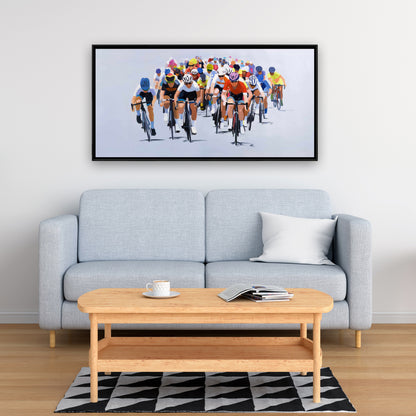 Cycling Competition Framed Canvas | Sports Home Decor Art
