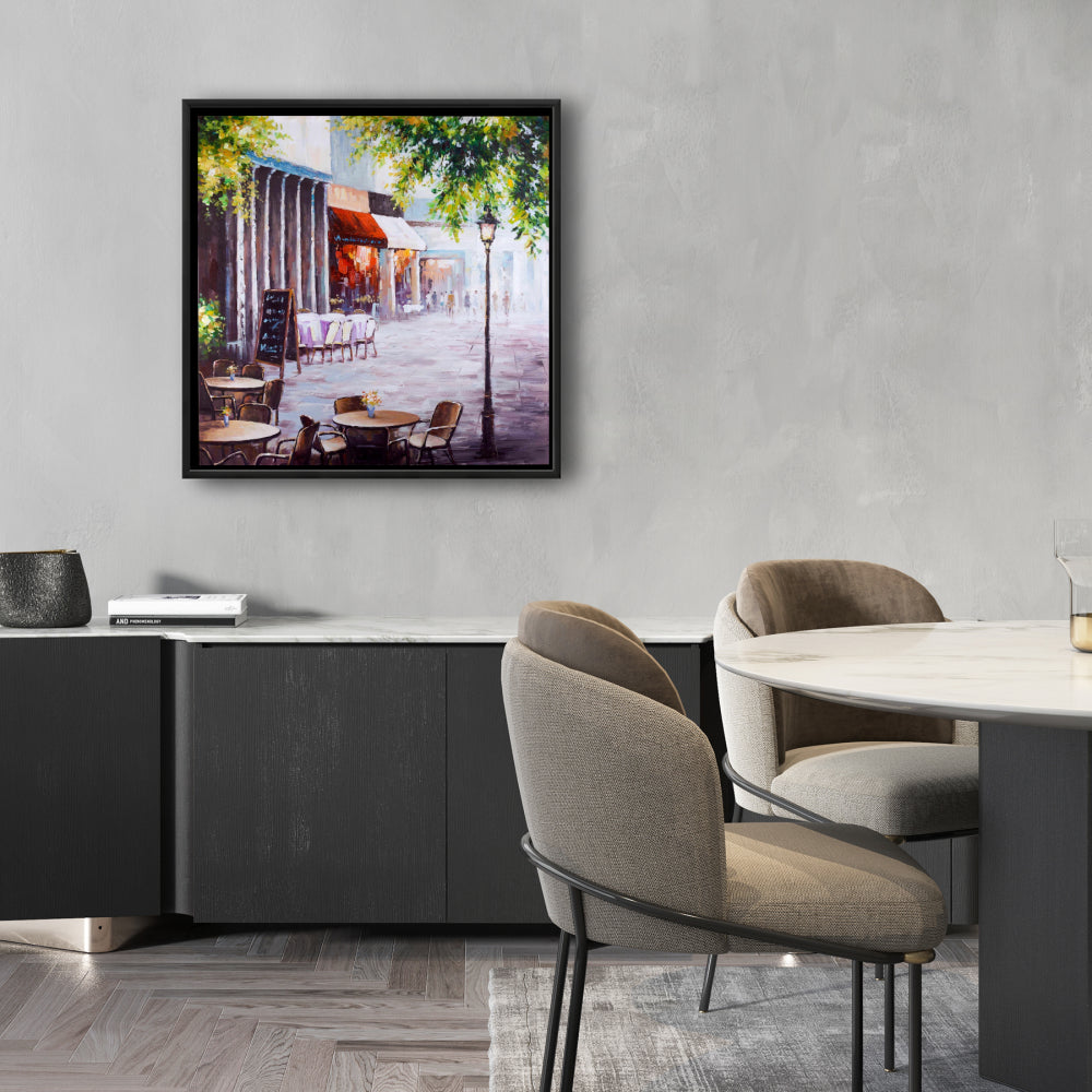 Toile encadrée représentant des arbres dans un restaurant en plein air | Décoration d'intérieur