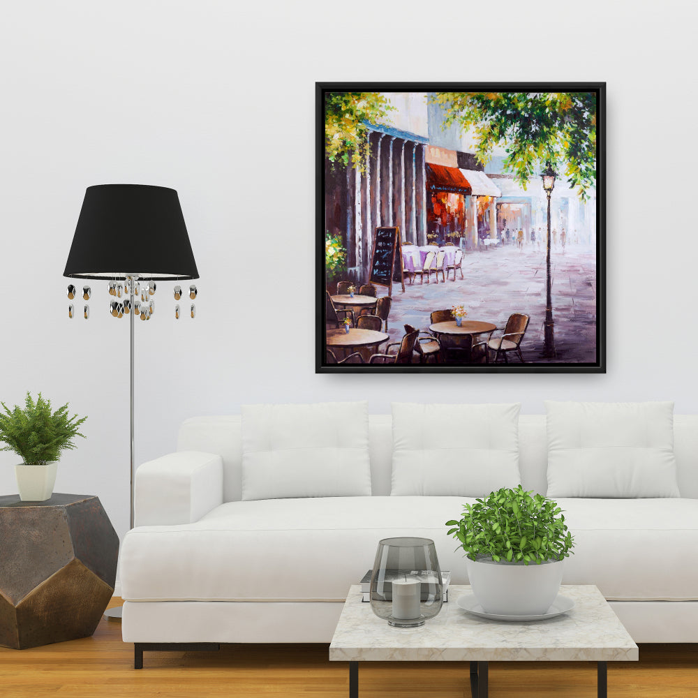 Toile encadrée représentant des arbres dans un restaurant en plein air | Décoration d'intérieur