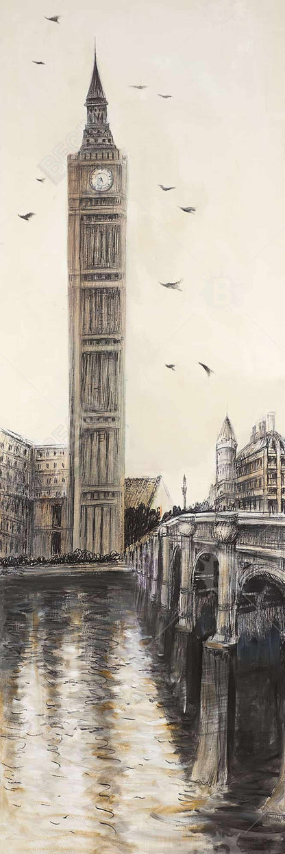 Big Ben à Londres | Toile encadrée marron