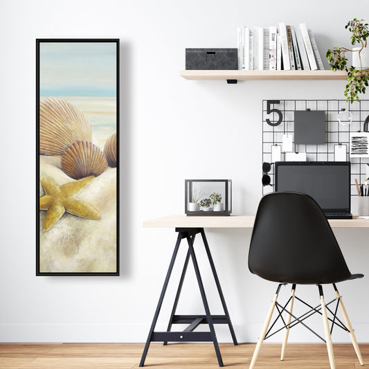 Starfish and Seashells Framed Canvas - Beach Home Decor