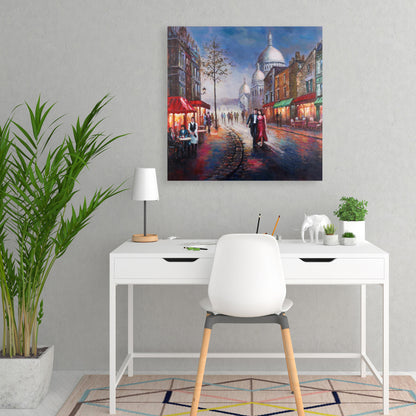 Romantic Blue Canvas - Dressed Up Couple | Home Decor Art
