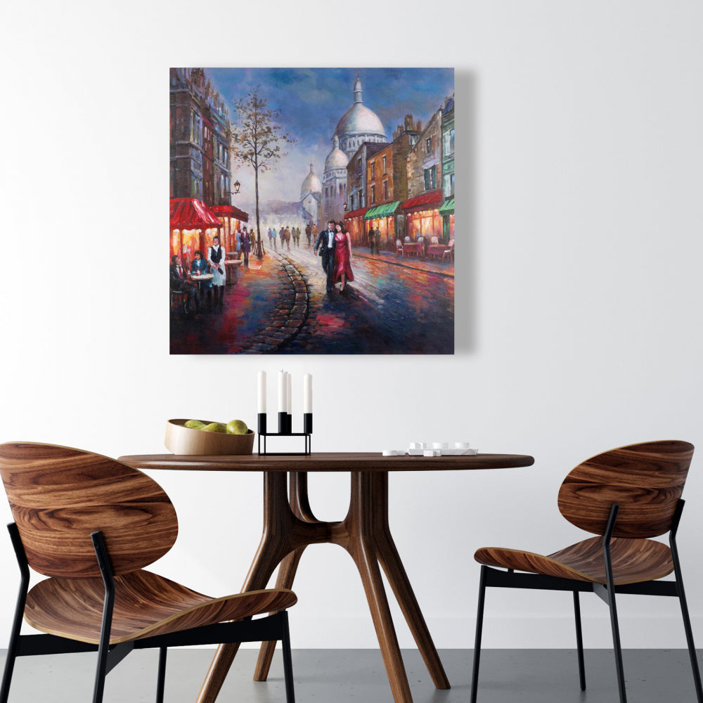 Romantic Blue Canvas - Dressed Up Couple | Home Decor Art