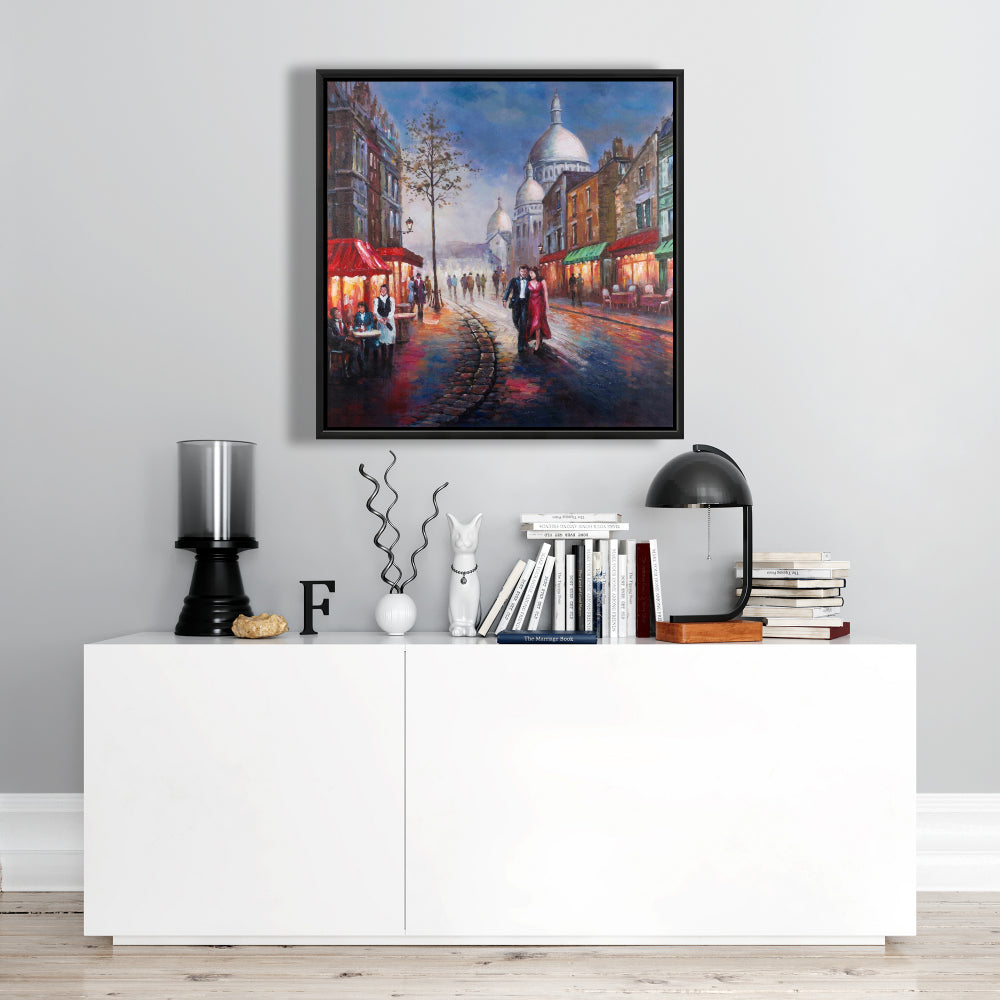 Toile « Couple habillé » | Art encadré « Villes bleues » pour chambre