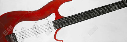 Red Rock Guitar Canvas - Contemporary Bedroom Home Decor