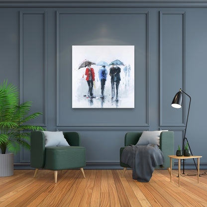 Blue Contemporary Canvas - Spring Shower | Home Decor Art