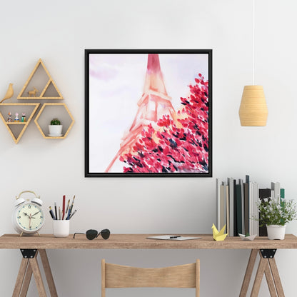 Pink Eiffel Tower Canvas - Romantic Bedroom Flowers Decor