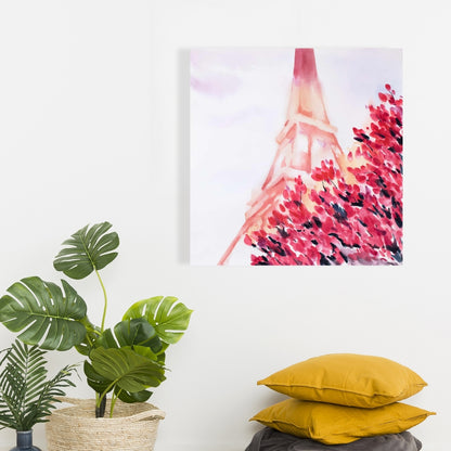 Pink Eiffel Tower Bedroom Canvas - Chic Home Decor Wall Art