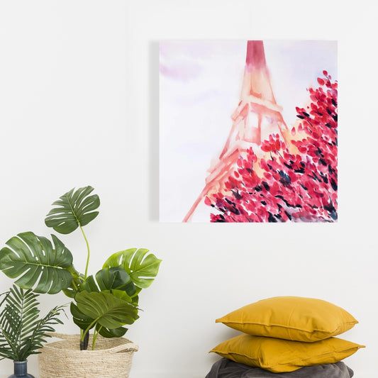 Pink Eiffel Tower Bedroom Canvas - Chic Home Decor Wall Art
