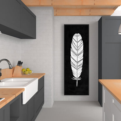 Bohemian White Bird Canvas | Feather with Patterns Home Decor