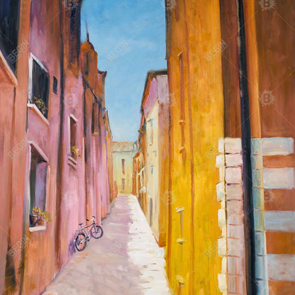 Toile encadrée « Maisons colorées de Collioure » - Décoration d'intérieur