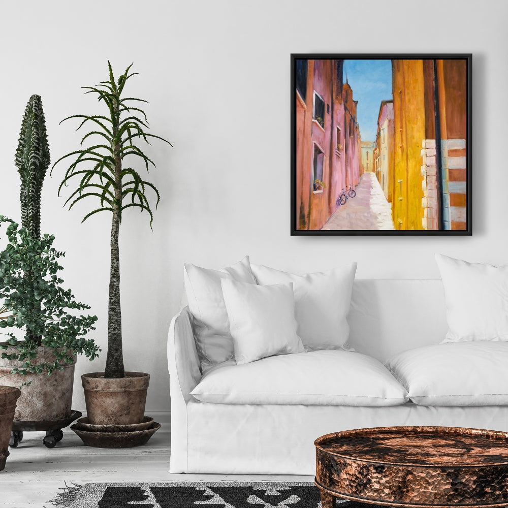 Toile encadrée « Maisons colorées de Collioure » - Décoration d'intérieur
