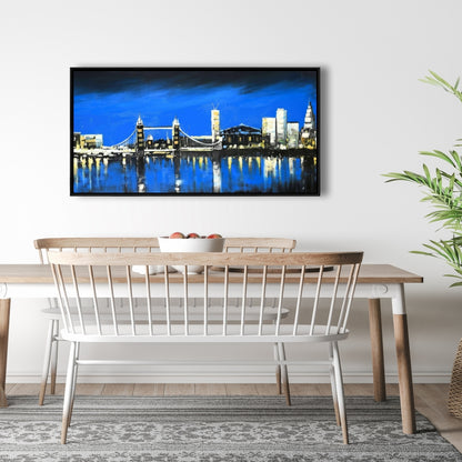 Blue Skyline of London Canvas | Bedroom Decor | Cities Blue
