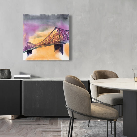 Montreal Jacques-Cartier Bridge Canvas | Gray Home Decor