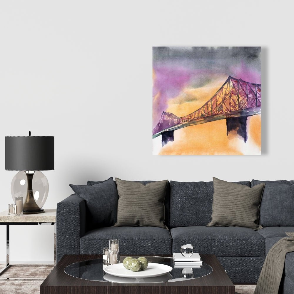 Montreal Jacques-Cartier Bridge Canvas | Gray Home Decor