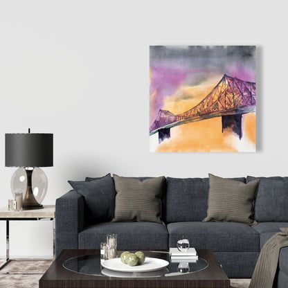Montreal Jacques-Cartier Bridge Canvas | Gray Home Decor