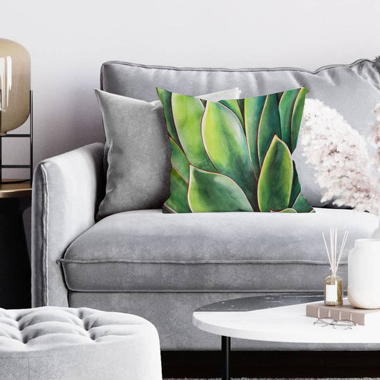 Watercolor Agave Plant Pillow - Botanical Home Decor Pillow