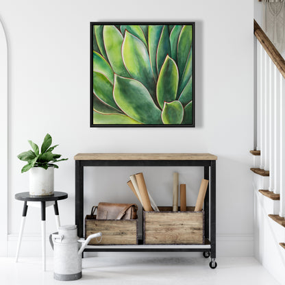 Plante d'agave aquarelle - Toile botanique exotique pour décoration de chambre