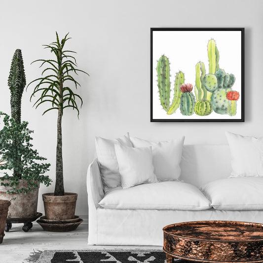 Toile encadrée Petit Cactus | Décoration florale et botanique pour la maison