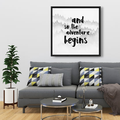Toile monochrome « L'aventure commence » | Décoration d'intérieur