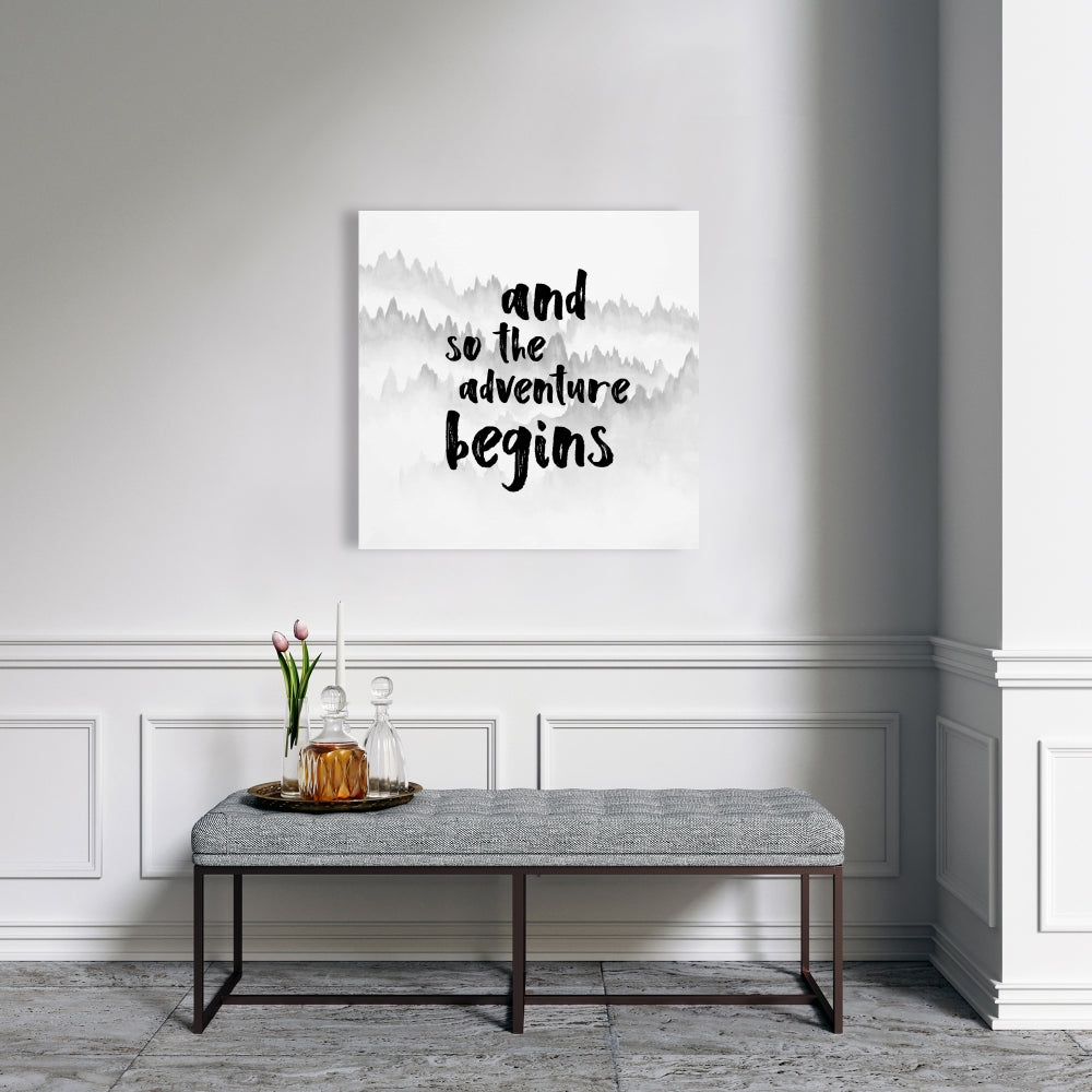 Toile des Montagnes Blanches | Décoration « Et l'aventure commence »