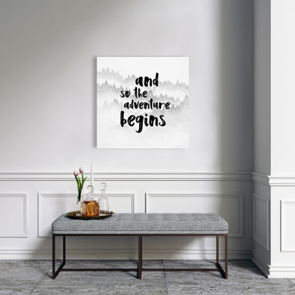 Toile des Montagnes Blanches | Décoration « Et l'aventure commence »