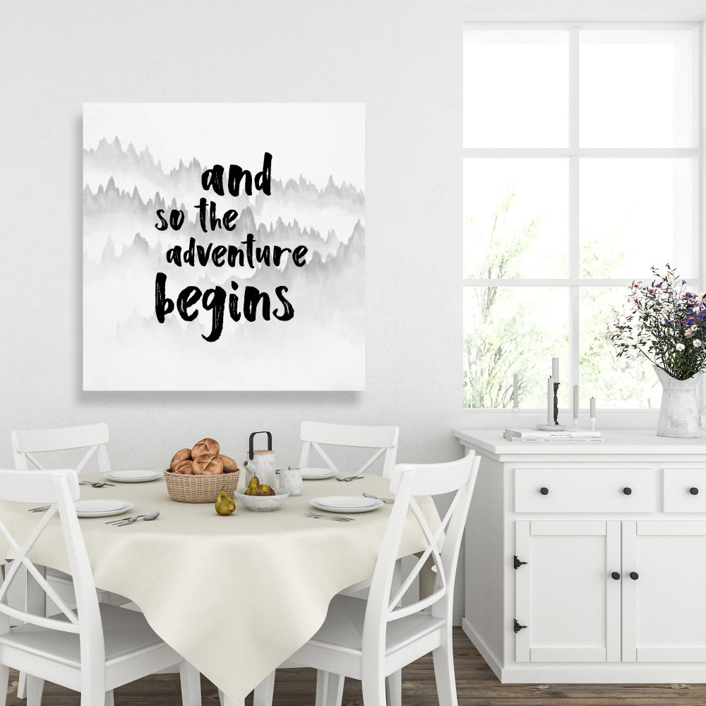 Toile des Montagnes Blanches | Décoration « Et l'aventure commence »