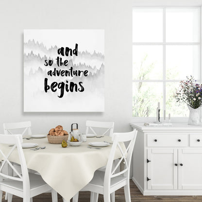 Toile des Montagnes Blanches | Décoration « Et l'aventure commence »