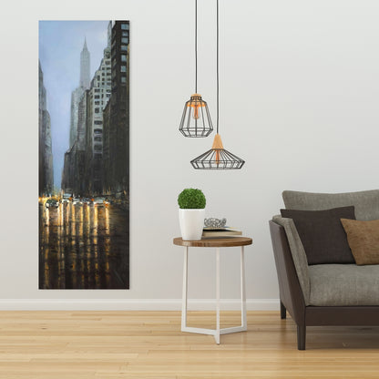 Evening in New-York City Canvas | Building Cities Blue Decor