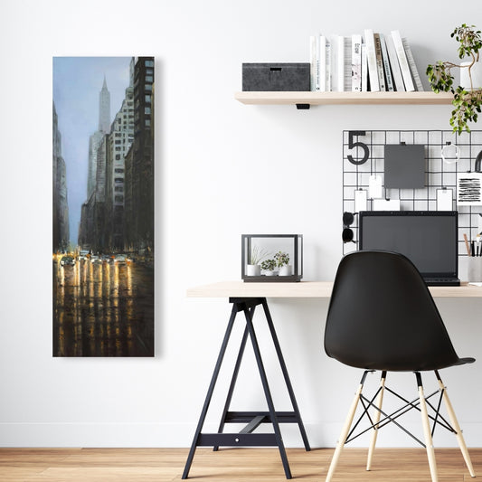 Evening in New-York City Canvas | Building Cities Blue Decor
