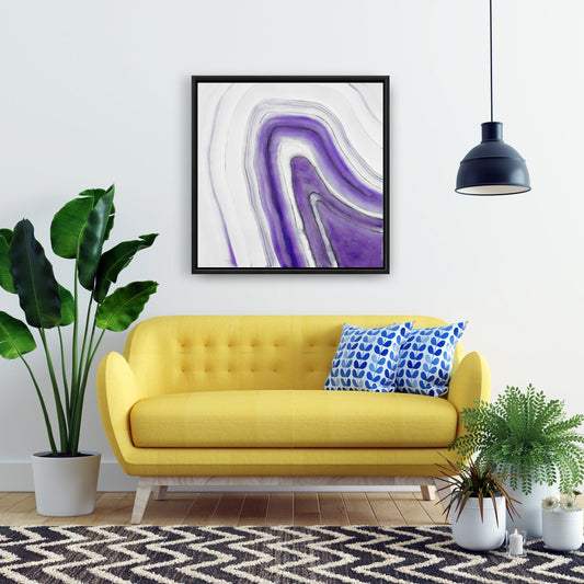 Toile représentant des minéraux de géodes rondes violettes – Décoration d'intérieur illustrative