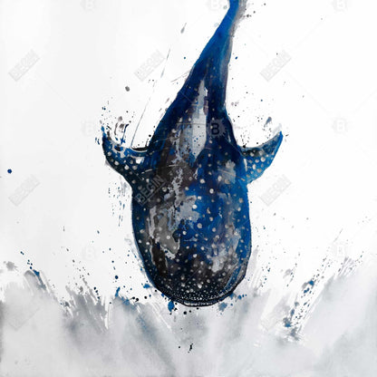 Shark Whale Blue Canvas | Aquatic Home Decor Wall Art