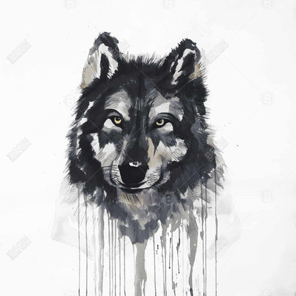 Mysterious Wolves Framed Canvas - Blue Animals Living Room Decor