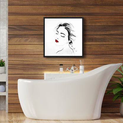 White Beauty Bedroom Canvas | Serenely Lady Watercolor Portrait