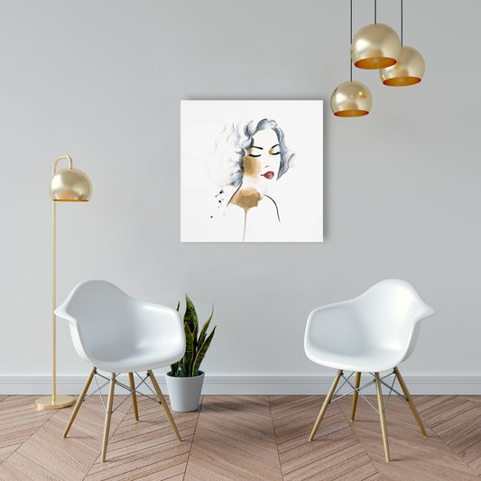 Minimalist Bedroom Canvas - Classic Woman Watercolor Decor