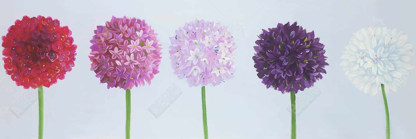 Romantic Bedroom Dahlia Pomponowa Floral Framed Canvas Decor