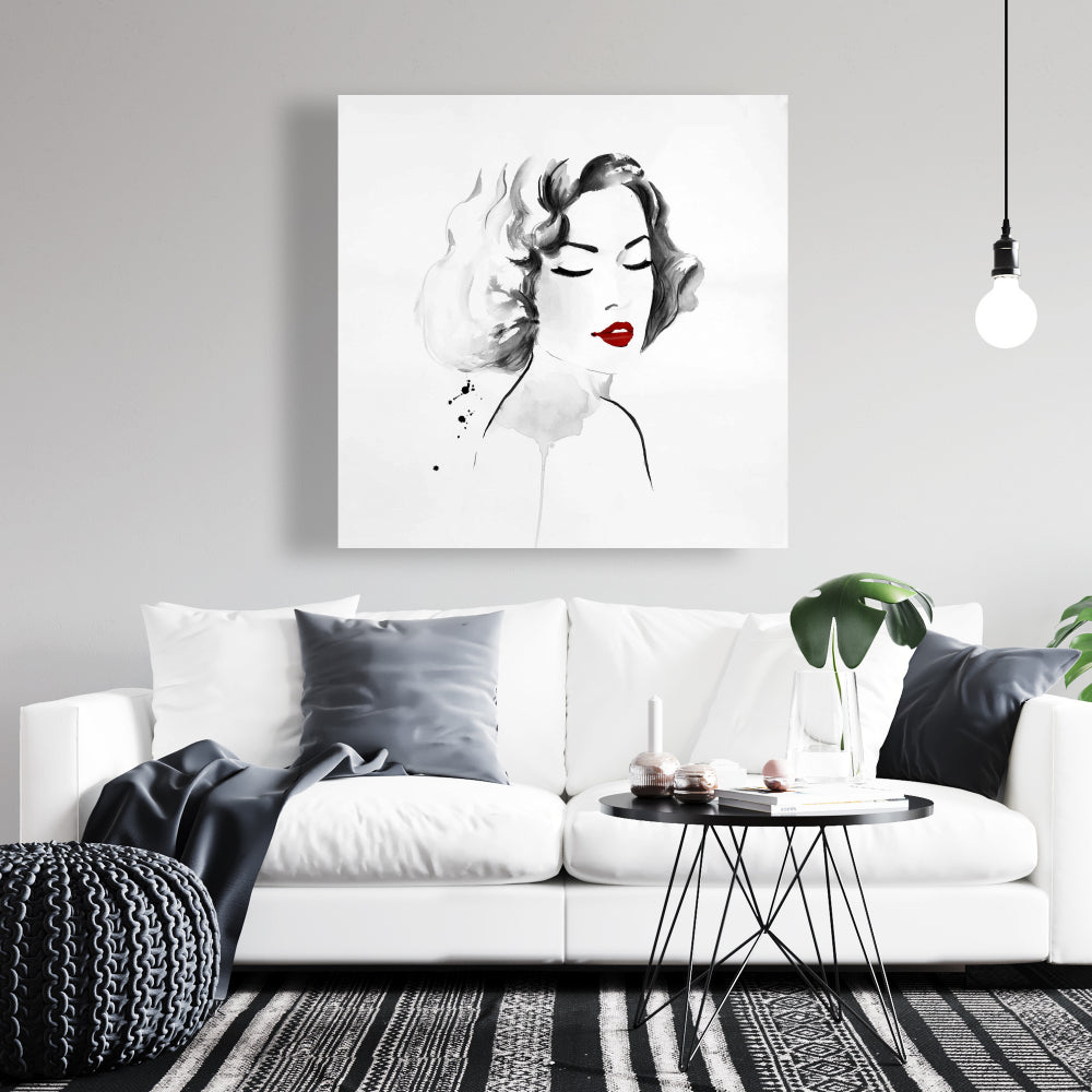 Watercolor Woman Canvas | Figurative White Woman Home Decor