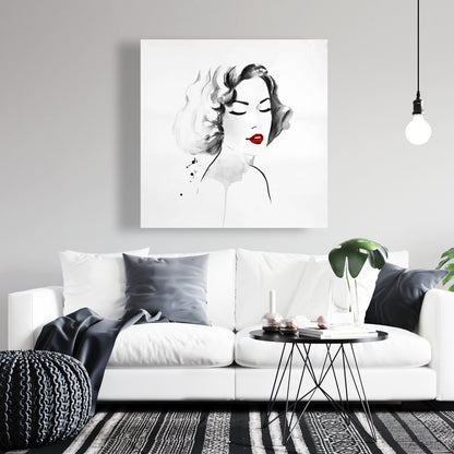 Watercolor Woman Canvas | Figurative White Woman Home Decor