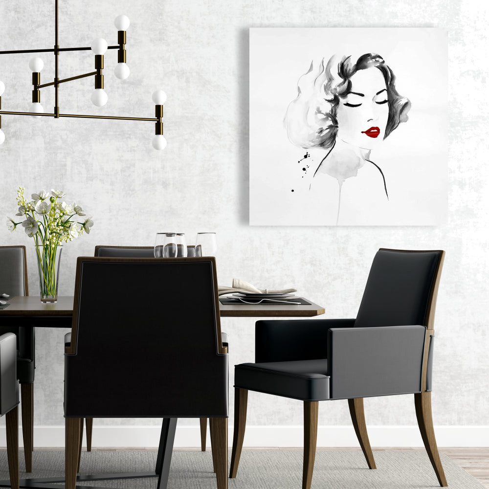Watercolor Woman Canvas | Figurative White Woman Home Decor