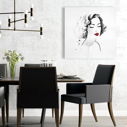 Watercolor Woman Canvas | Figurative White Woman Home Decor