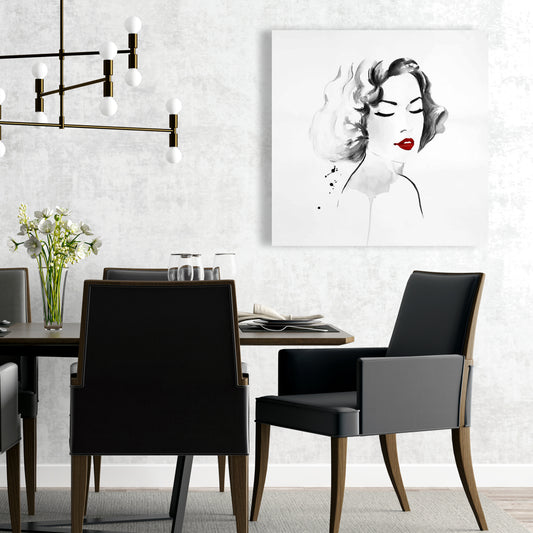 Watercolor Woman Canvas | Figurative White Woman Home Decor