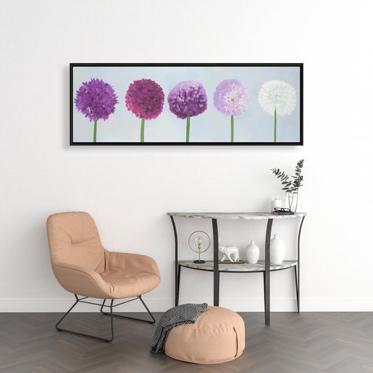 Romantic Purple Dahlia Pompon Canvas | Home Decor Wall Art