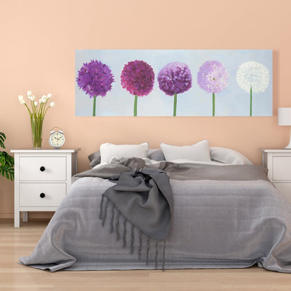 Romantic Purple Dahlia Pompon Botanical Canvas | Home Decor